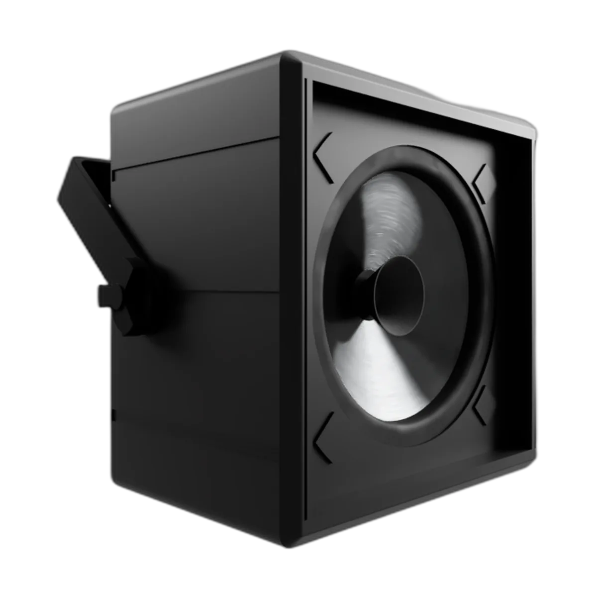 Cubo 6 Full Range preto — render frontal